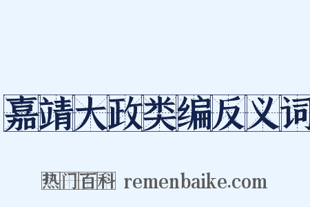 嘉靖大政类编反义词是什么意思的图片
